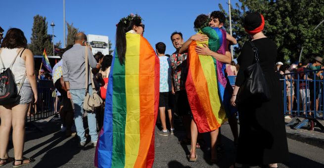 Von Protesten begleitet: Gay-Pride-Parade in Jerusalem 2017.