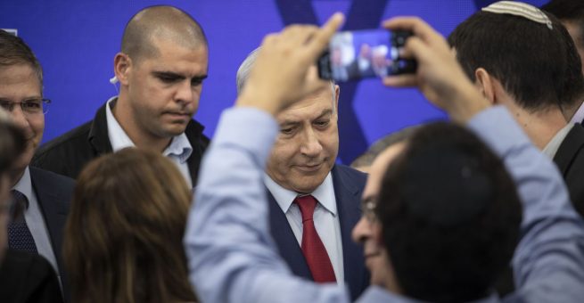 Foto: Premierminister Benjamin Netanjahu gibt am 10. September 2019 in Ramat Gan eine Erklärung an die Presse über die Umsetzung der israelischen Souveränität über das Jordantal und seine jüdischen Siedlungen ab.